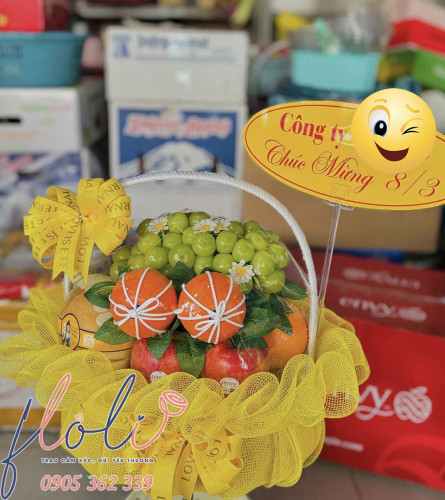 Mẫu giỏ trái cây tặng ngày phụ nữ việt nam 20/10, quốc tế phụ nữ 8/3
