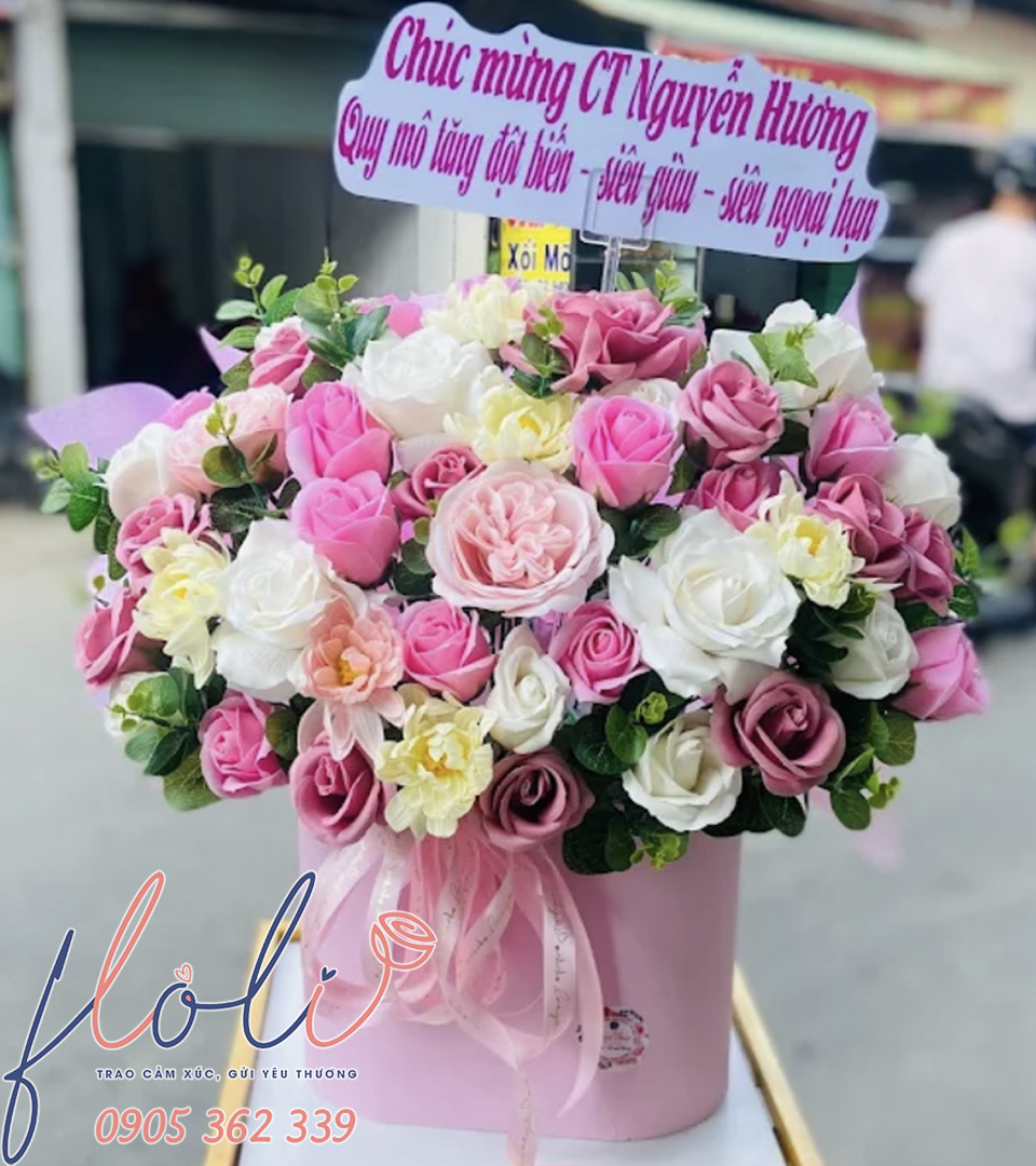 Giỏ Hoa Hồng Dịu Ngọt HG900