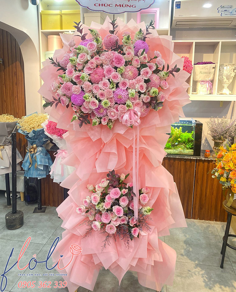 Shop làm kệ hoa khai trương FLoLi Đà Nẵng