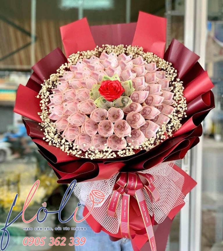 quà tặng tốt nghiệp cho nữ độc đáo với bó hoa tiền