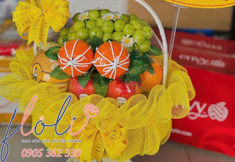 giỏ trái câu quà tặng tốt nghiệp cho bạn nữ