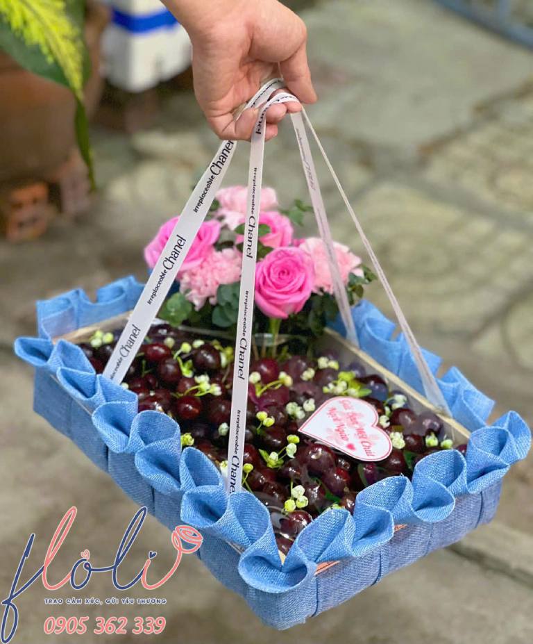 quà sinh nhật cho chồng tinh tế với giỏ trái cây