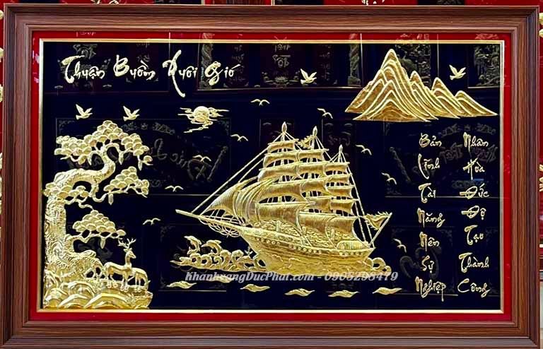 quà khai trương quán Cafe với tranh khánh vàng sang trọng