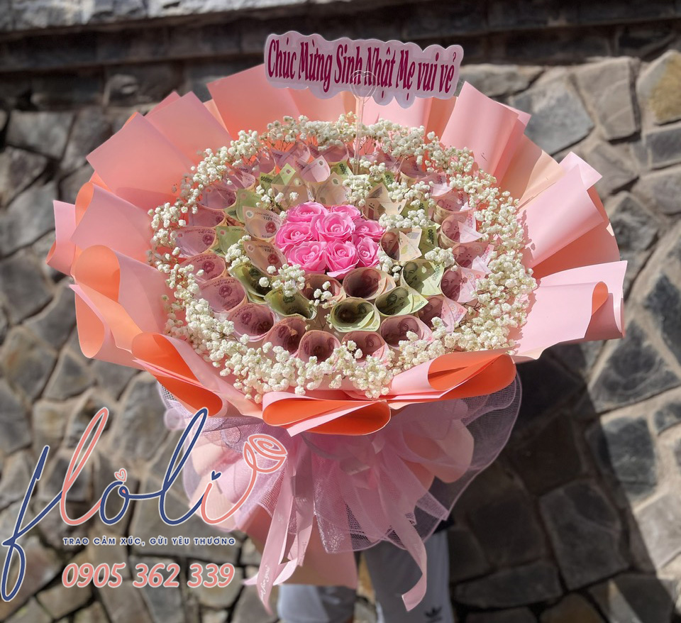 bo hoa tien tang chuc mung sinh nhat me