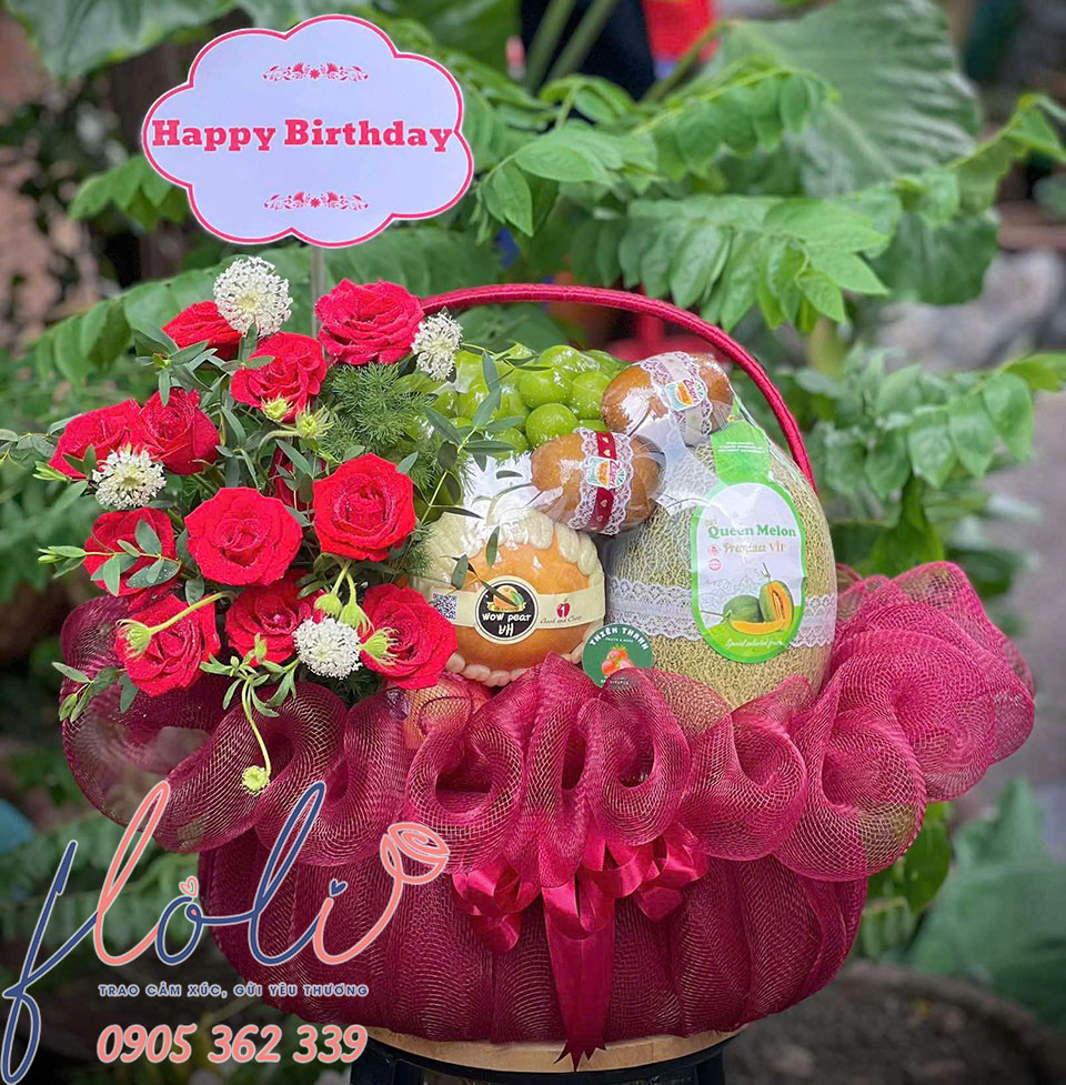 mẫu giỏ trái cây quà tặng sinh nhật đẹp sang trọng