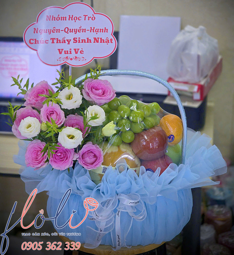 giỏ trái cây tặng sinh nhật của thầy giáo