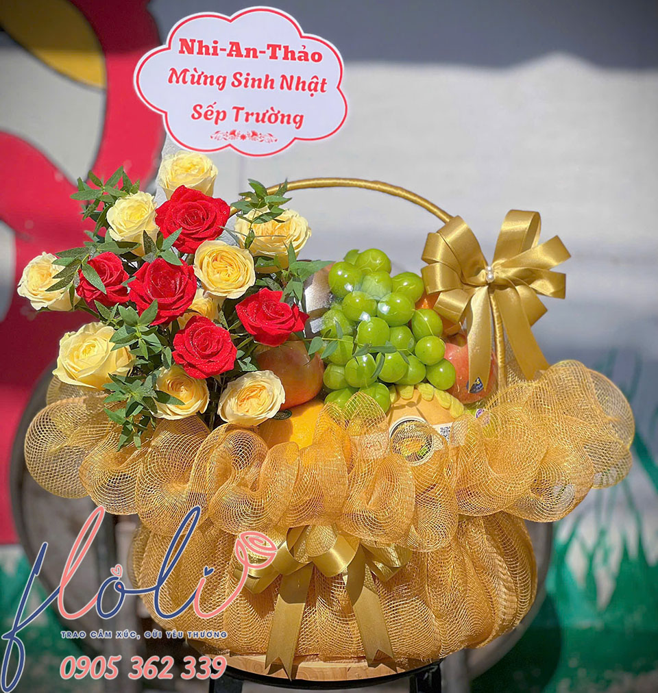 giỏ trái cây chúc mừng sinh nhật sếp