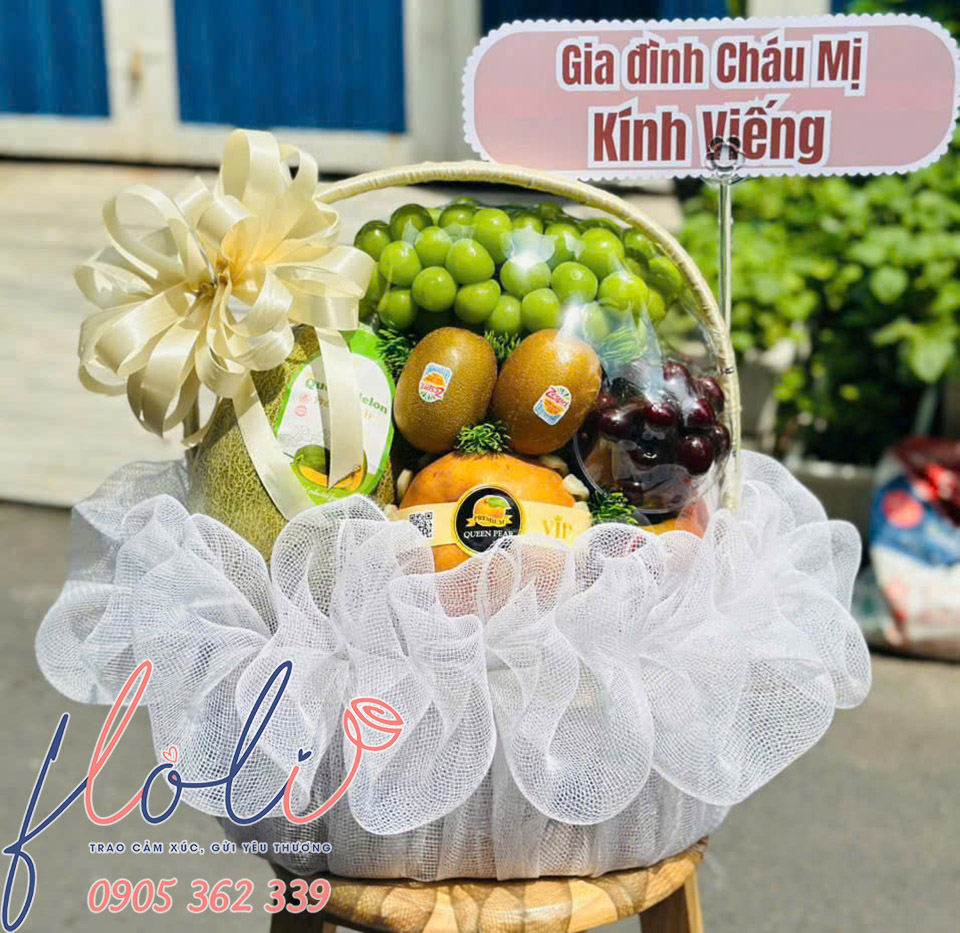 giỏ trái cây kính viếng đám tang giá rẻ