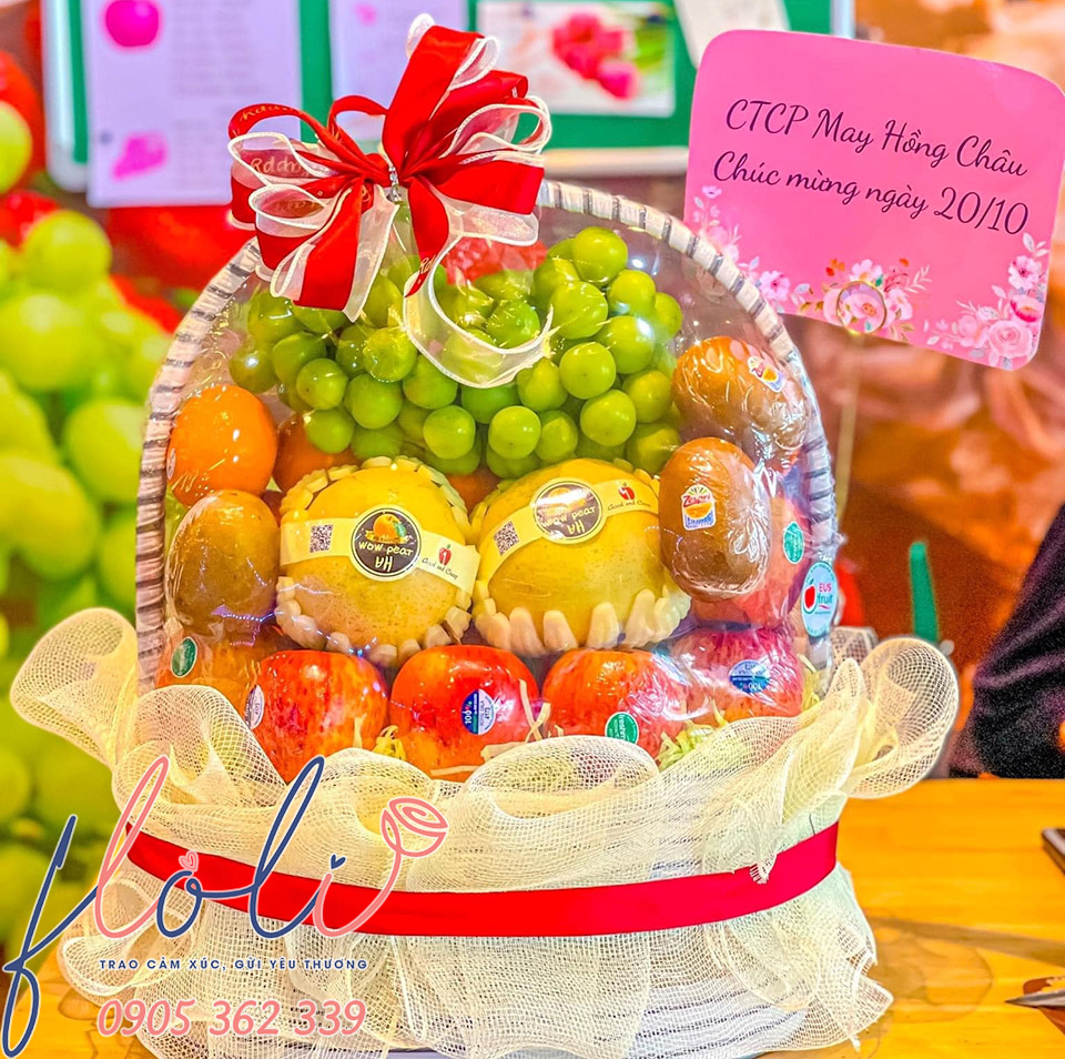 giỏ trái cây tặng ngày phụ nữ việt nam 20/10 đẹp