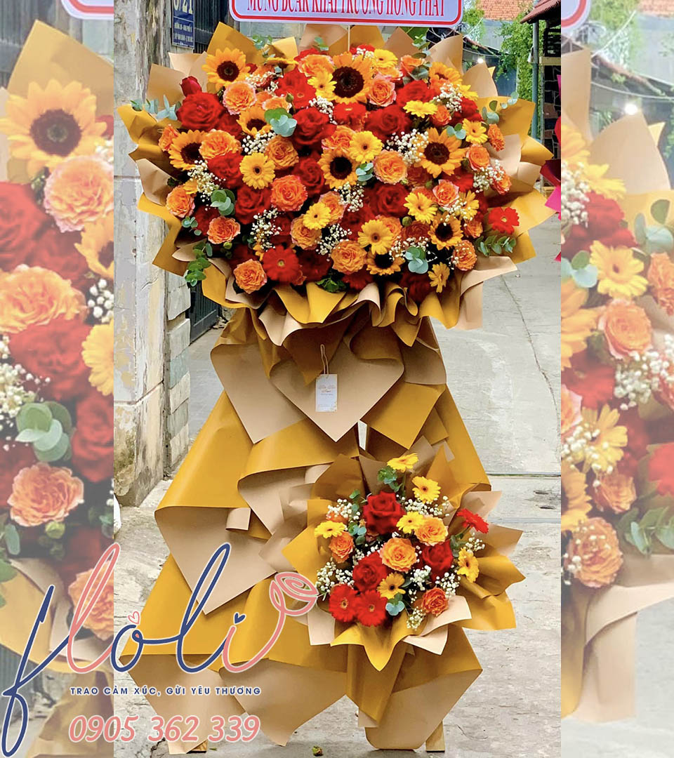 giá hoa chúc mừng lễ cất nóc