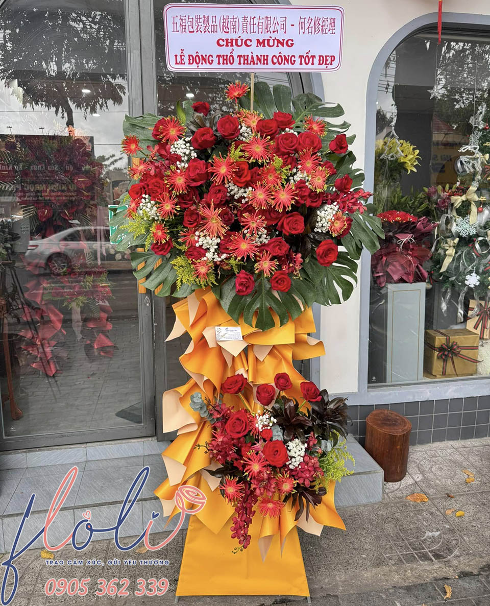 Mẫu Kệ Hoa Mừng Lễ Động Thổ, Khởi Công