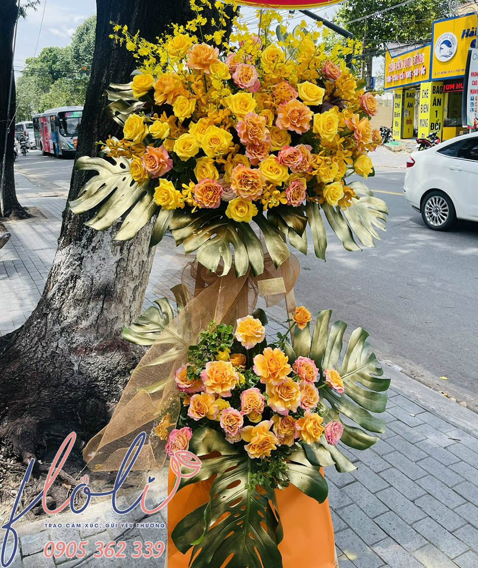 Mẫu Hoa Mừng Lễ Động Thổ, Khởi Công Sang Trọng