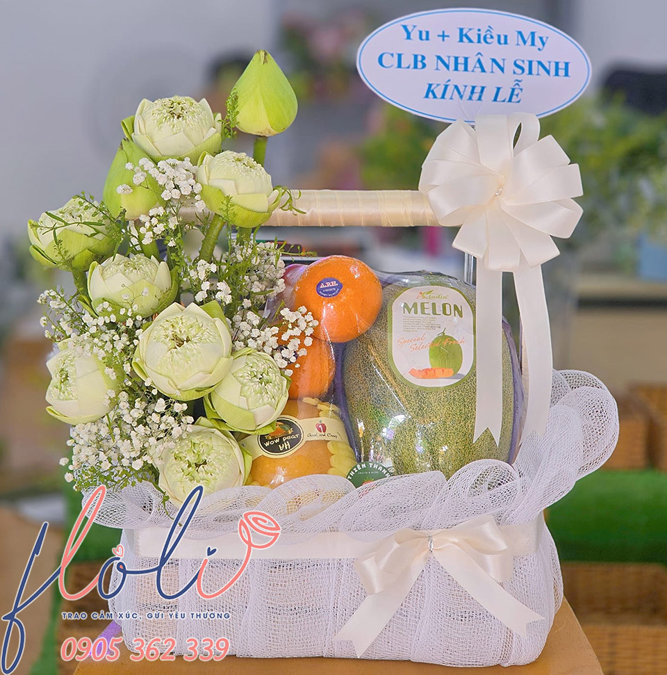 gio trai cay kinh dang to nghiep, giỏ trái cây giỗ tổ nghề