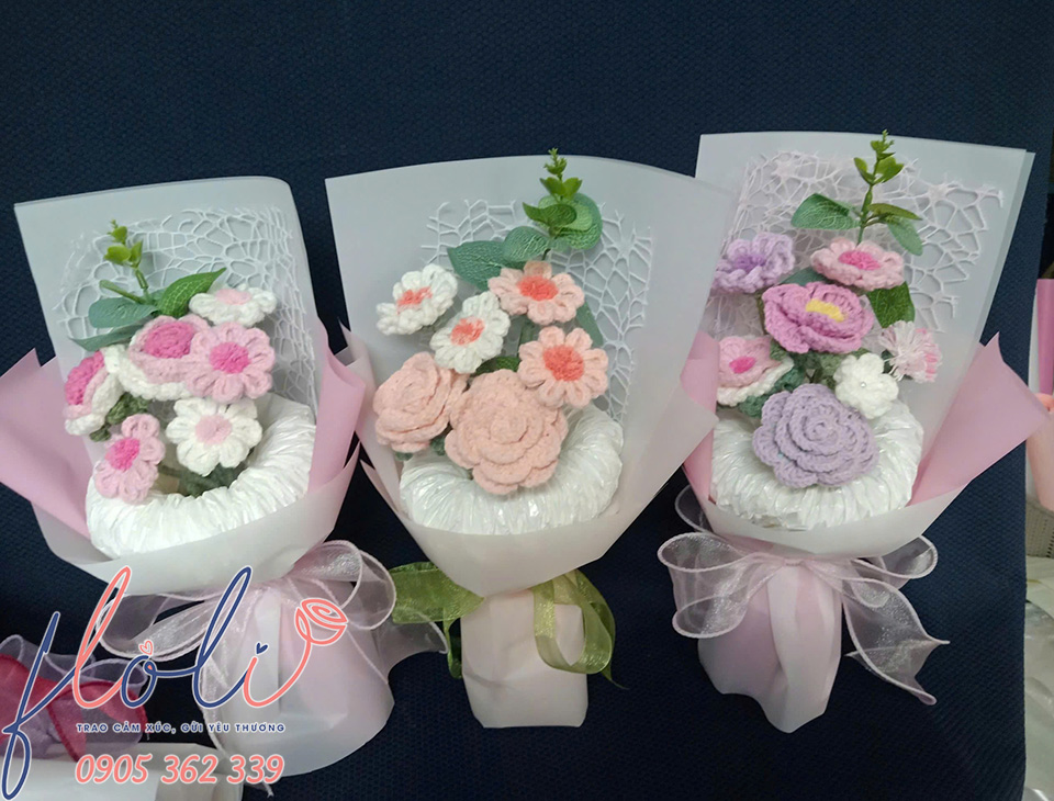 bó hoa len handmade làm quà tặng bạn gái ý nghĩa