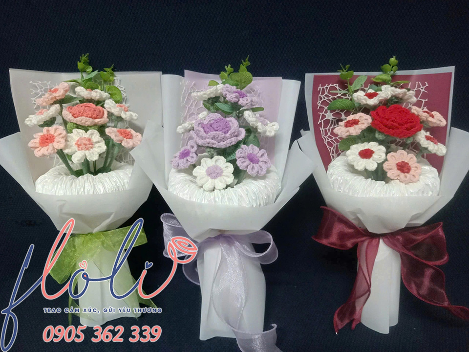 tang qua bo hoa len handmade