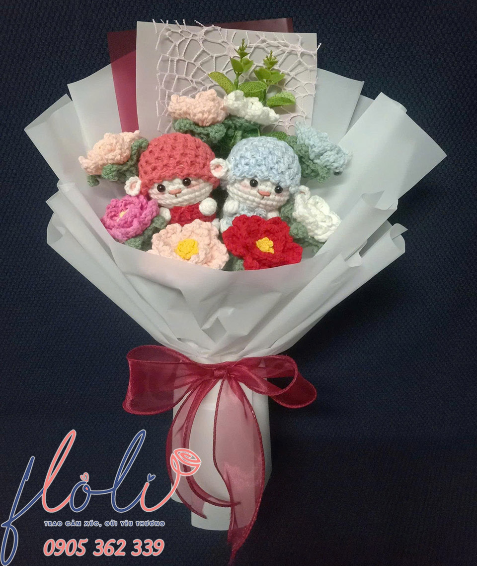 bo hoa len handmade dep tang ban gai