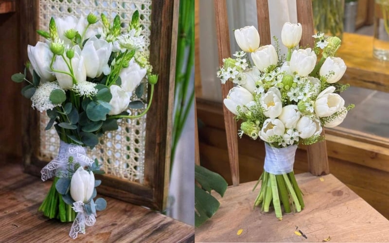 bó hoa cưới thiên nga mắt ngọc