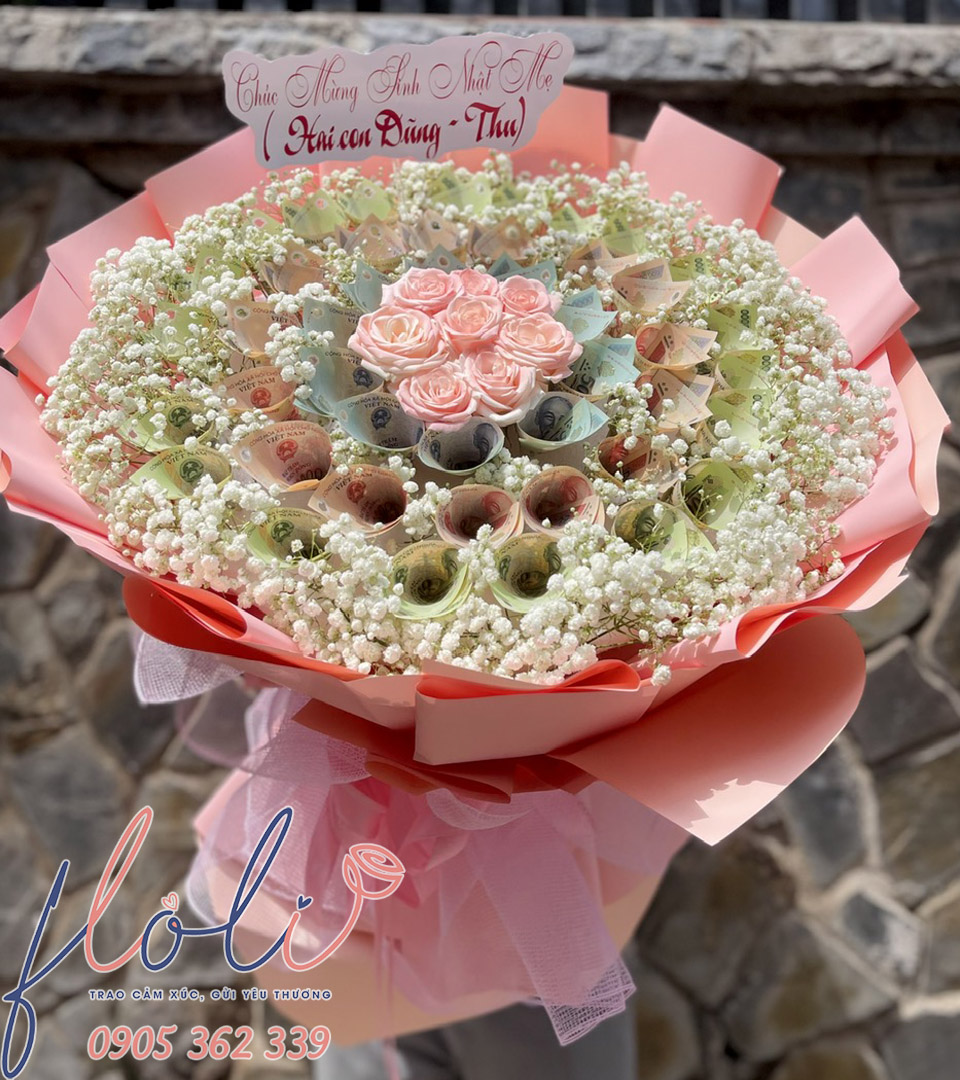 Bó Hoa Tiền Niềm Vui Bất Ngờ HT110