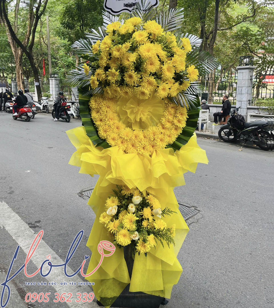 Kệ Hoa Viếng Hoàng Cúc Tưởng Niệm KV161